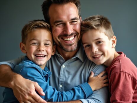 Father with two sons